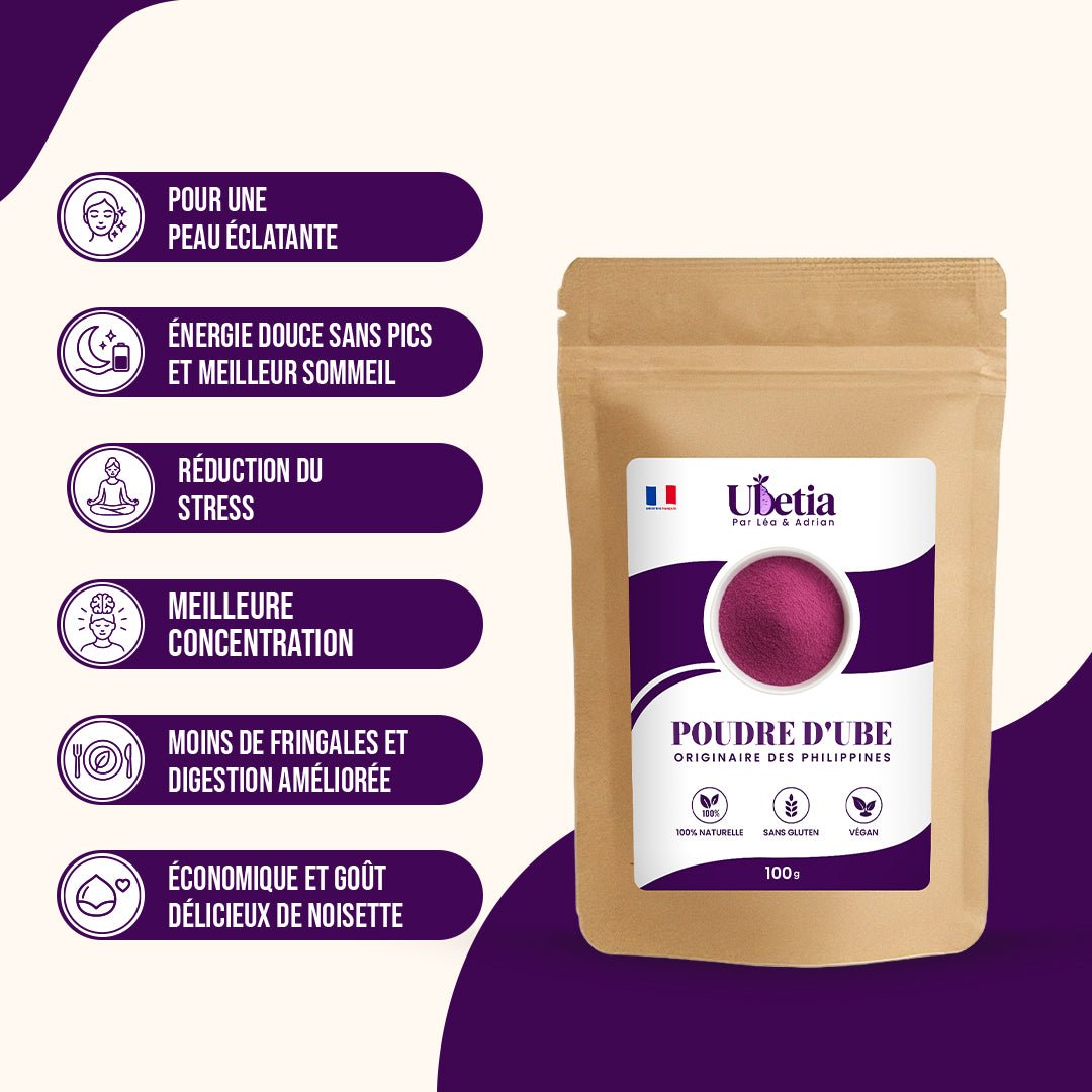 Ubetia® : Poudre d’Ube Premium des Philippines - Sachet 100g - Ubetia