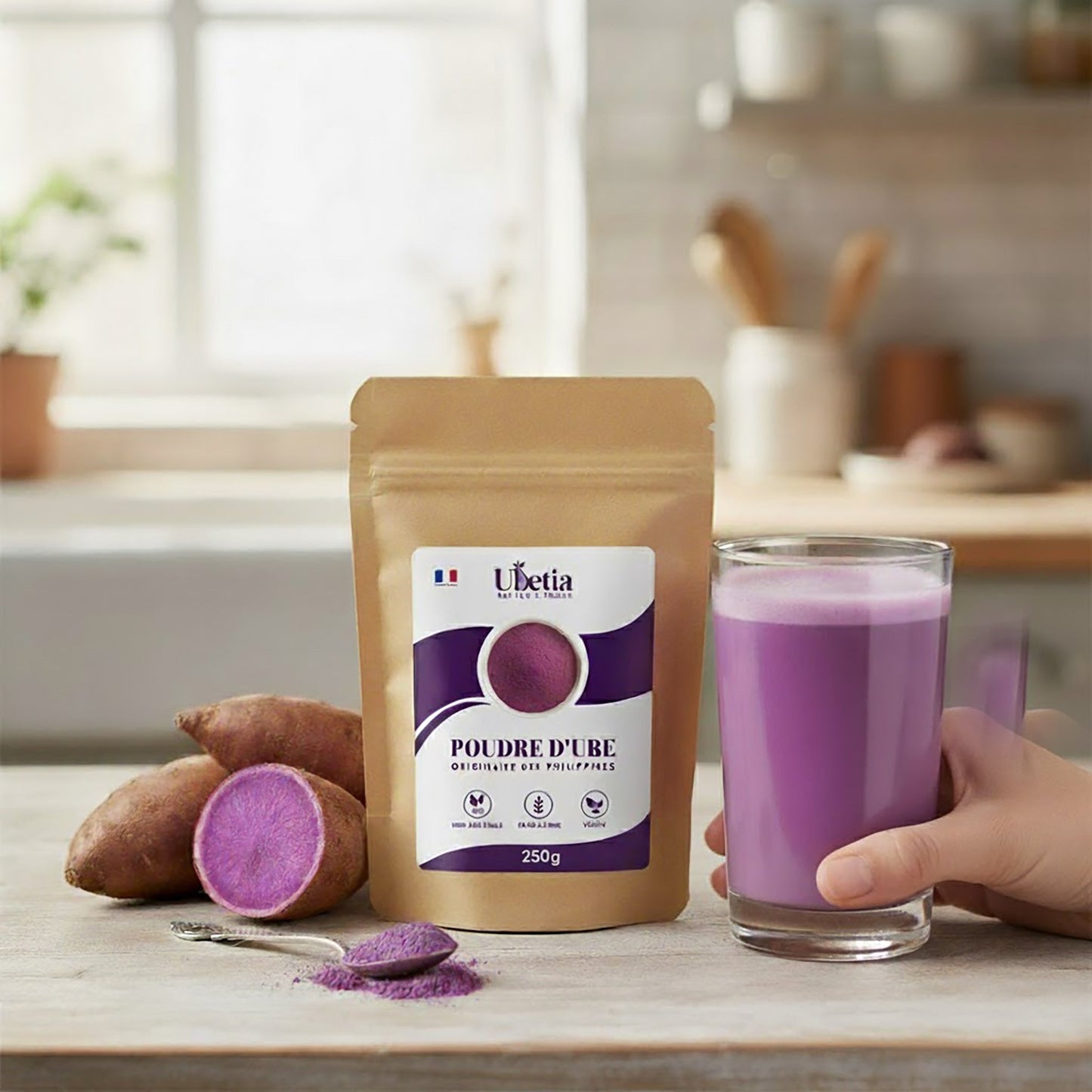 Ubetia® : Poudre d’Ube Premium des Philippines - Sachet 250g - Ubetia