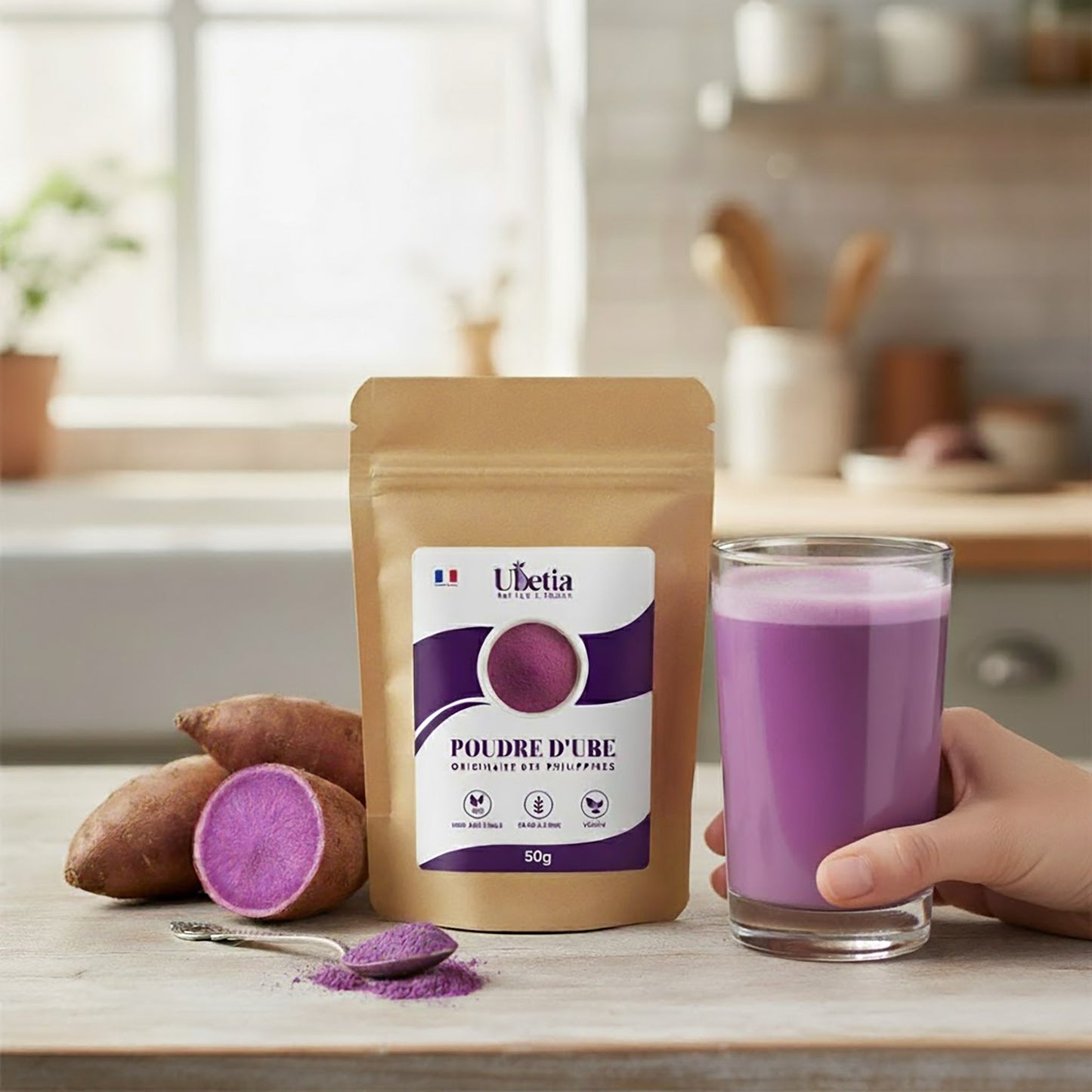 Ubetia® : Poudre d’Ube Premium des Philippines - Sachet 50g - Ubetia