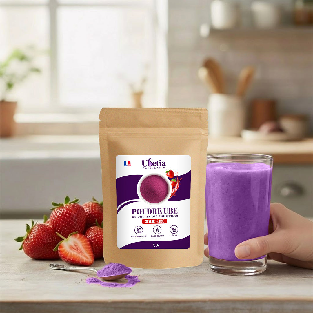 Ubetia® : Poudre d’Ube Saveur Fraise Premium des Philippines - Sachet 50g
