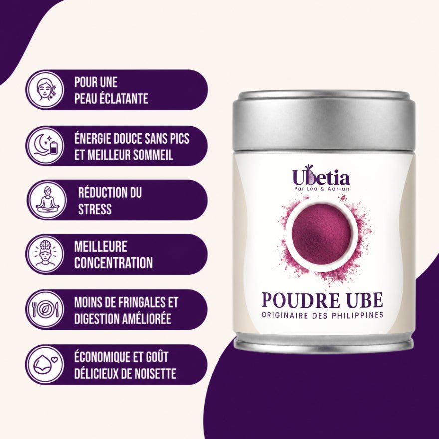 Ubetia® : Poudre d’Ube Nature Premium des Philippines - Canette 100g - Ubetia