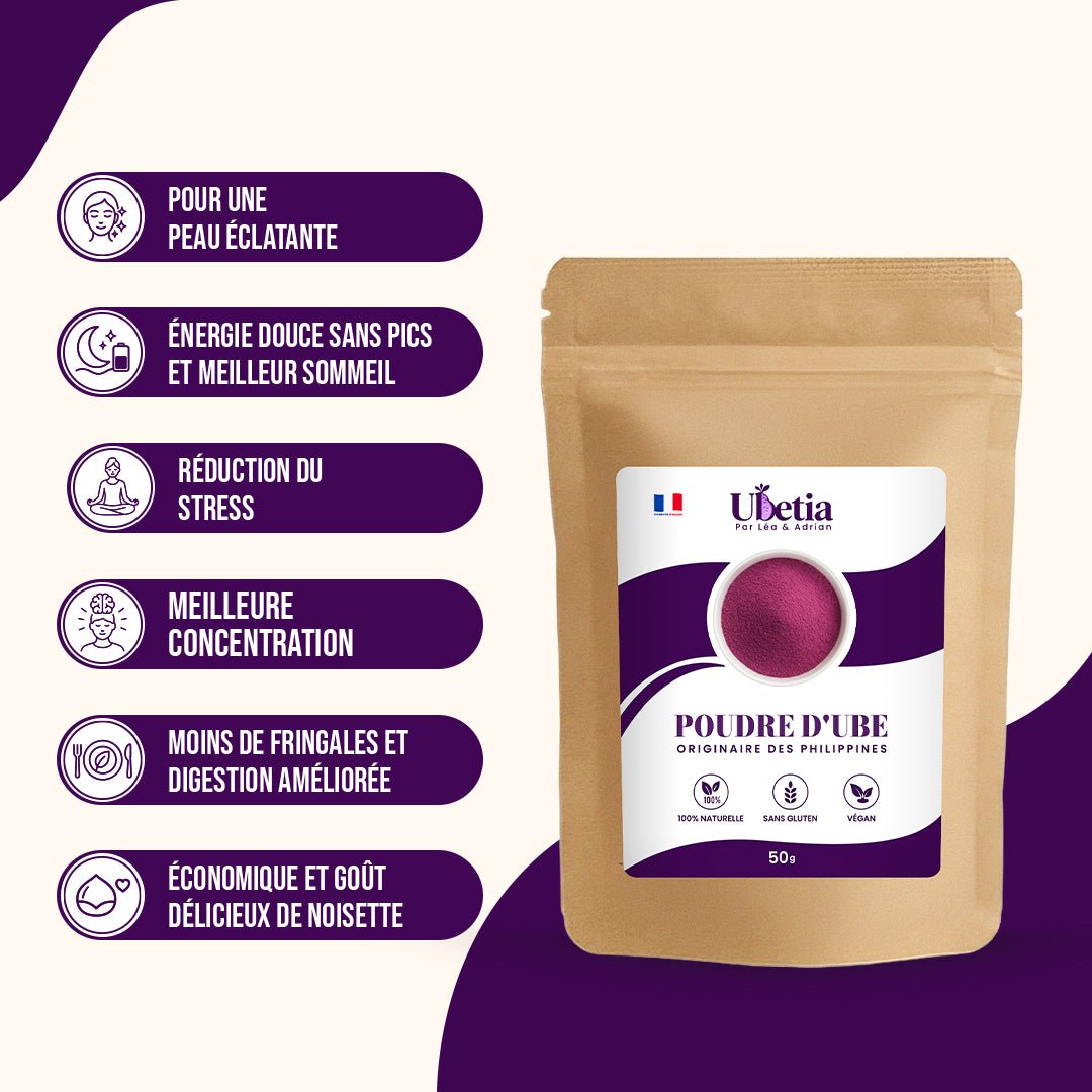 Ubetia® : Poudre d’Ube Premium des Philippines - Sachet 50g - Ubetia
