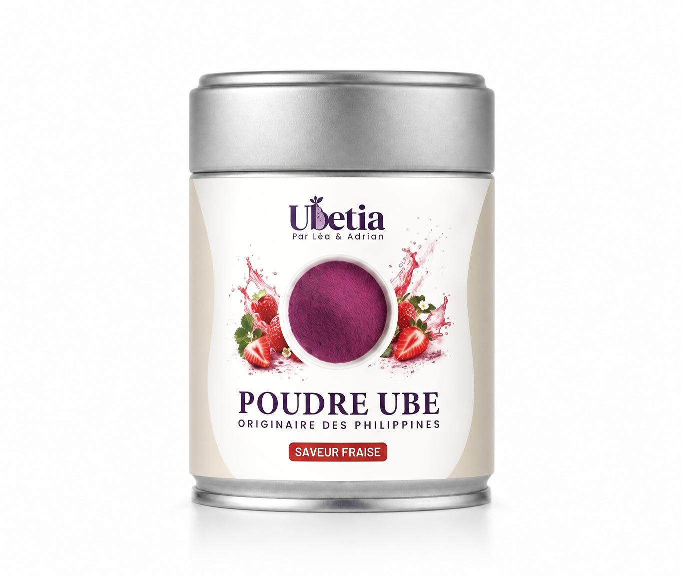 Ubetia® : Poudre d’Ube Saveur Fraise Premium des Philippines - Canette 100g - Ubetia