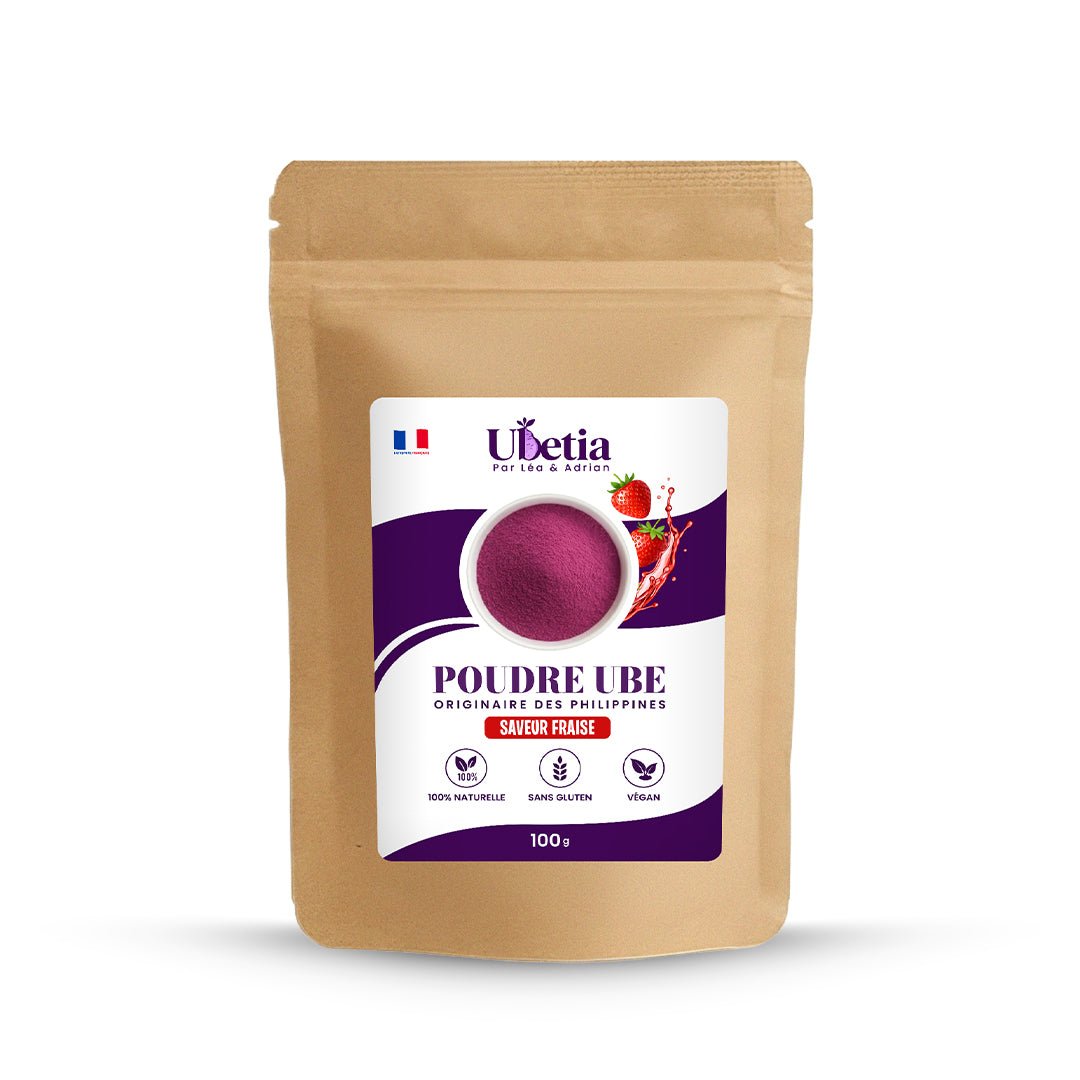 Ubetia® : Poudre d’Ube Saveur Fraise Premium des Philippines - Sachet 100g - Ubetia