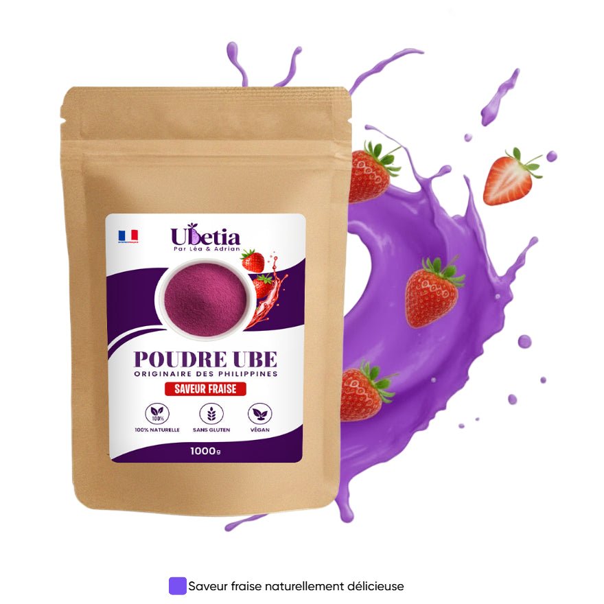 Ubetia® : Poudre d’Ube Saveur Fraise Premium des Philippines - Sachet 1kg - Ubetia