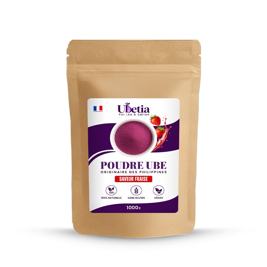 Ubetia® : Poudre d’Ube Saveur Fraise Premium des Philippines - Sachet 1kg - Ubetia