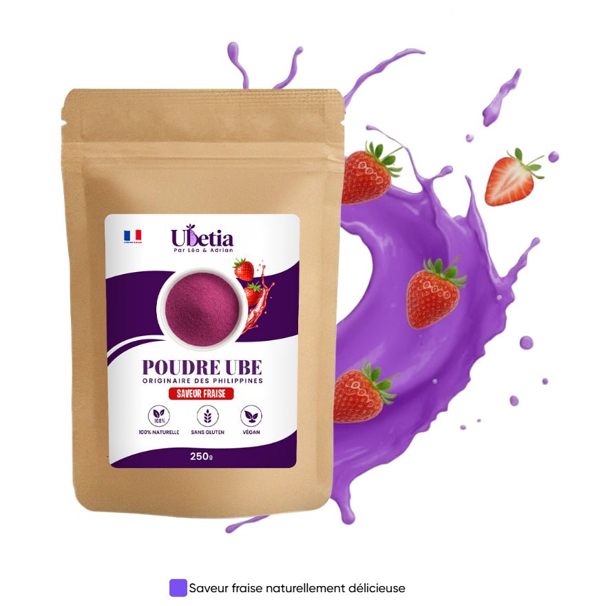 Ubetia® : Poudre d’Ube Saveur Fraise Premium des Philippines - Sachet 250g - Ubetia