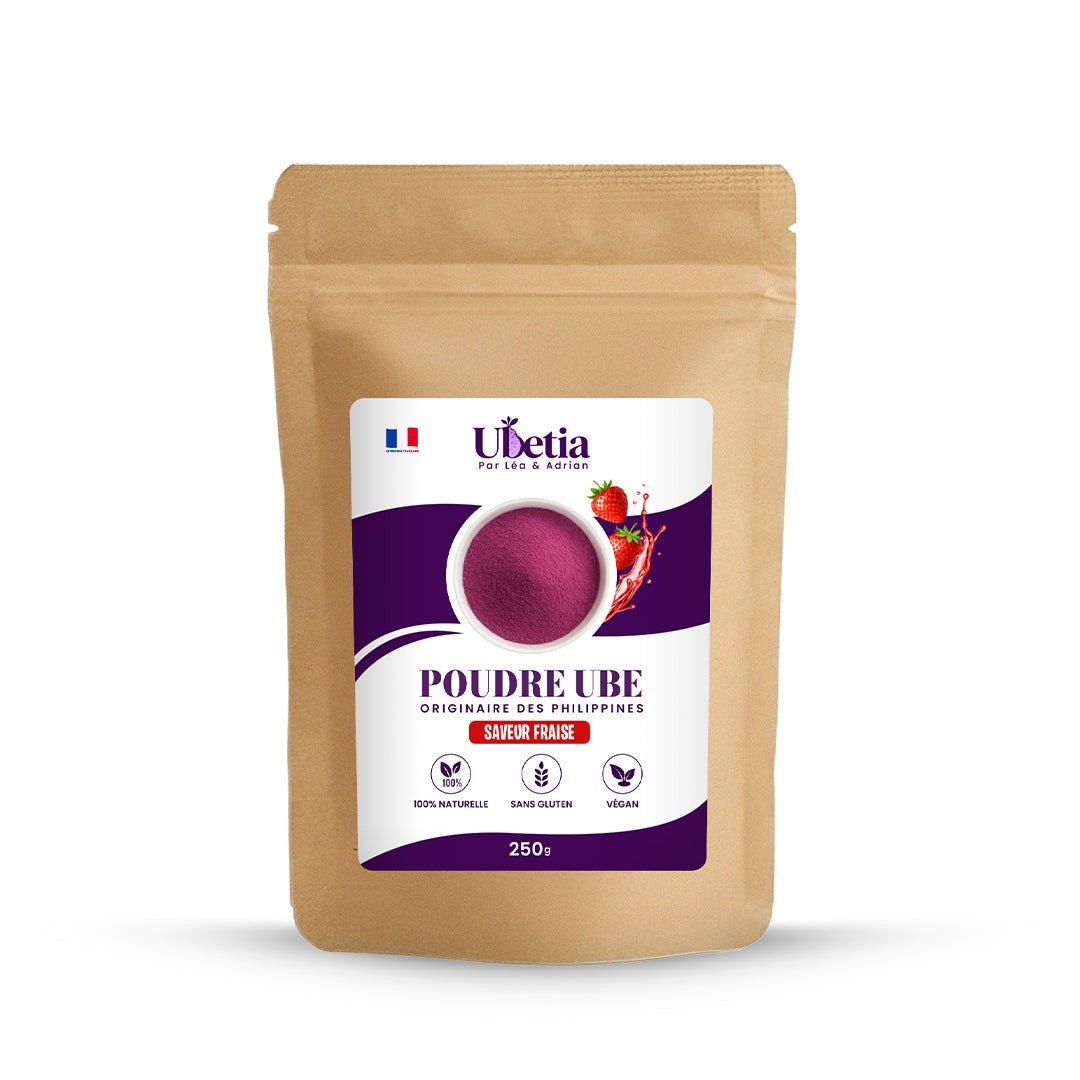 Ubetia® : Poudre d’Ube Saveur Fraise Premium des Philippines - Sachet 250g - Ubetia