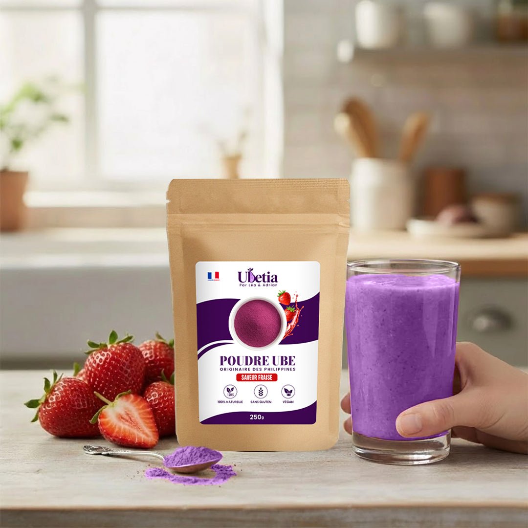 Ubetia® : Poudre d’Ube Saveur Fraise Premium des Philippines - Sachet 250g - Ubetia