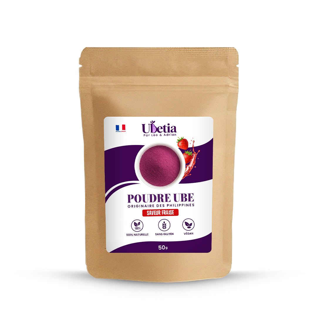 Ubetia® : Poudre d’Ube Saveur Fraise Premium des Philippines - Sachet 50g - Ubetia