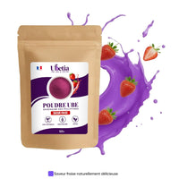 Ubetia® : Poudre d’Ube Saveur Fraise Premium des Philippines - Sachet 50g - Ubetia