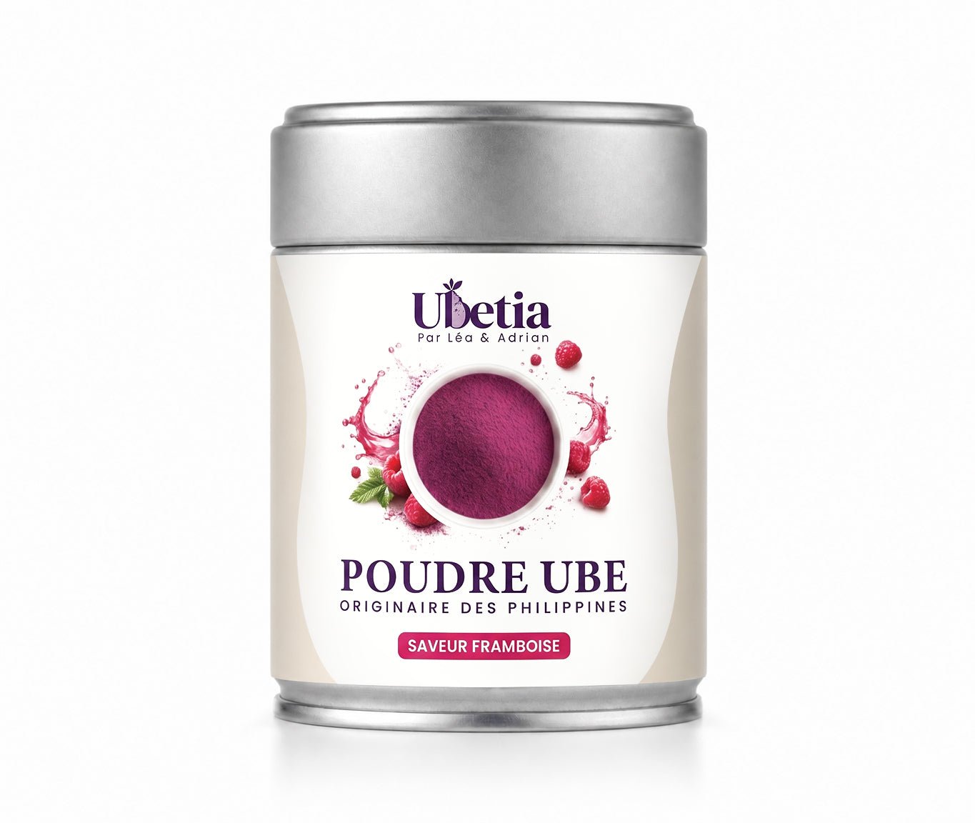 Ubetia® : Poudre d’Ube Saveur Framboise Premium des Philippines - Canette 100g - Ubetia