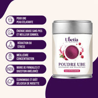 Ubetia® : Poudre d’Ube Saveur Framboise Premium des Philippines - Canette 100g - Ubetia