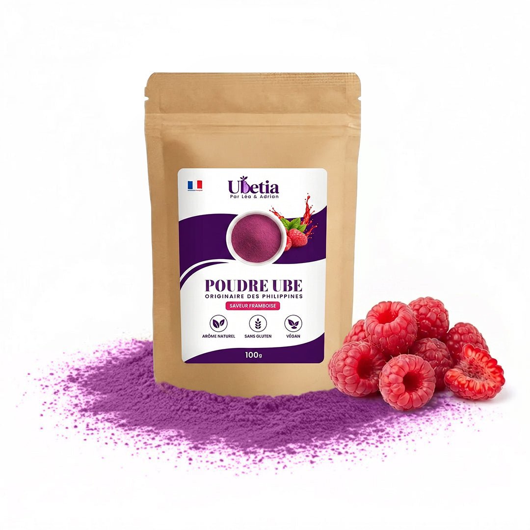 Ubetia® : Poudre d’Ube Saveur Framboise Premium des Philippines - Sachet 100g - Ubetia