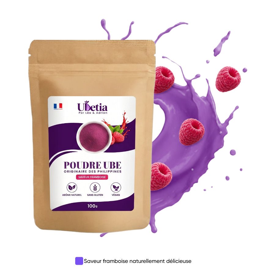 Ubetia® : Poudre d’Ube Saveur Framboise Premium des Philippines - Sachet 100g - Ubetia