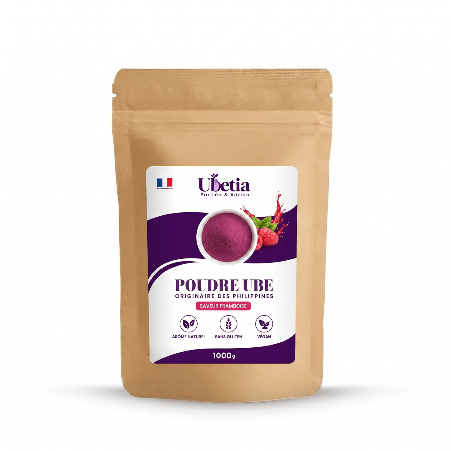 Ubetia® : Poudre d’Ube Saveur Framboise Premium des Philippines - Sachet 1kg - Ubetia