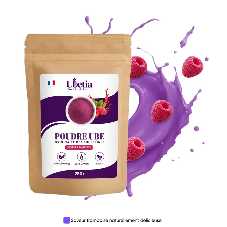 Ubetia® : Poudre d’Ube Saveur Framboise Premium des Philippines - Sachet 250g - Ubetia