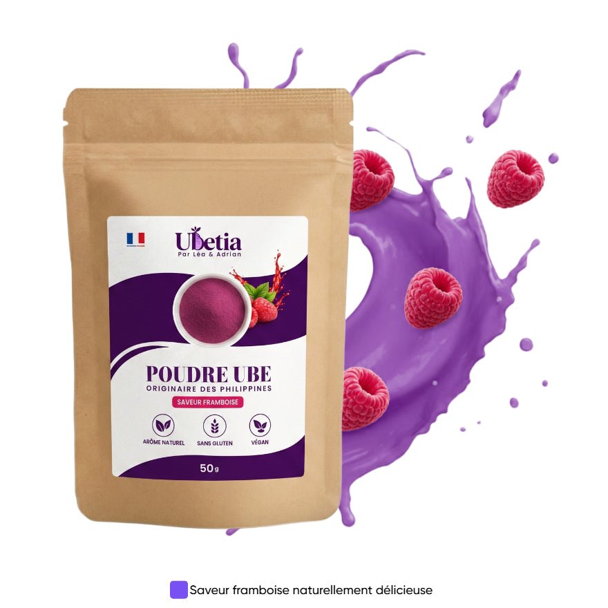 Ubetia® : Poudre d’Ube Saveur Framboise Premium des Philippines - Sachet 50g - Ubetia