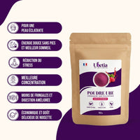 Ubetia® : Poudre d’Ube Saveur Framboise Premium des Philippines - Sachet 50g - Ubetia