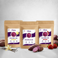 Ubetia® – Trio Découverte Ube Premium (Nature, Vanille & Fraise) - 3 x 50g - Ubetia
